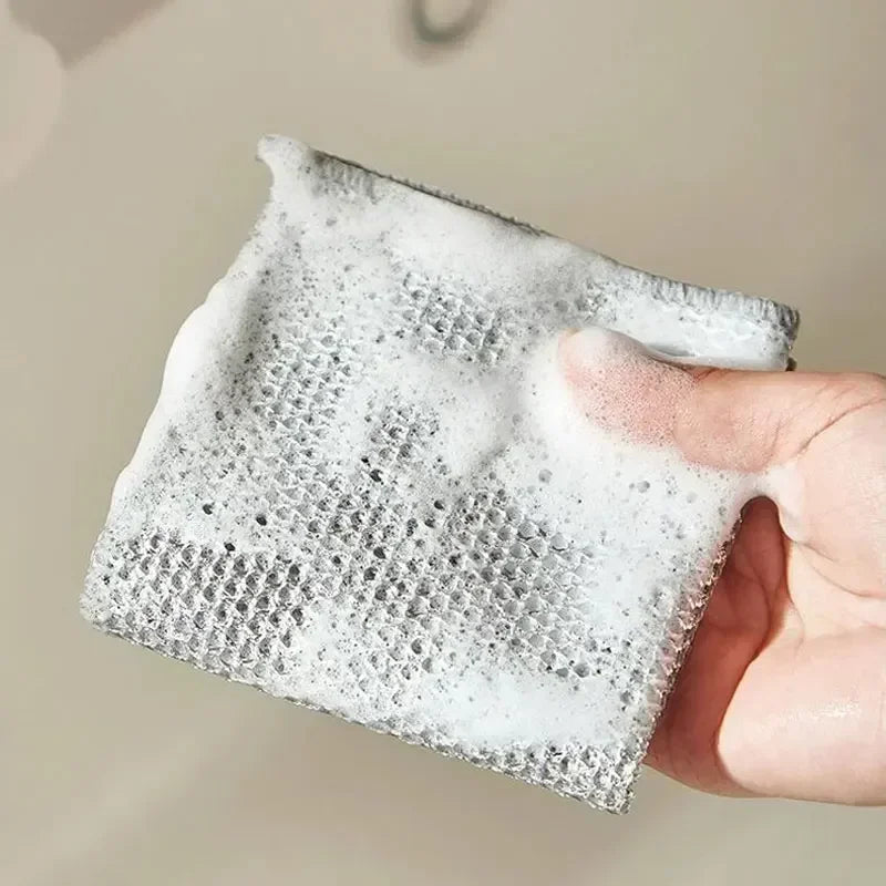 10Pcs Double Sided Thickened Steel Wire Cleaning Cloth