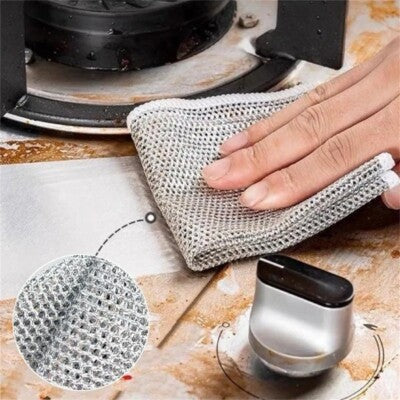 10Pcs Double Sided Thickened Steel Wire Cleaning Cloth